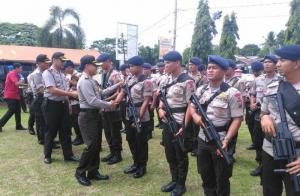 Dua Pleton Brimob Polda Riau Amankan Pilkada Kampar