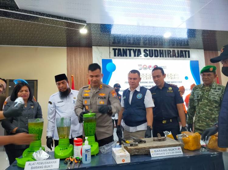 Polres Bengkalis Musnahkan 48 Kg Sabu, Ungkap Jaringan Narkoba Internasional