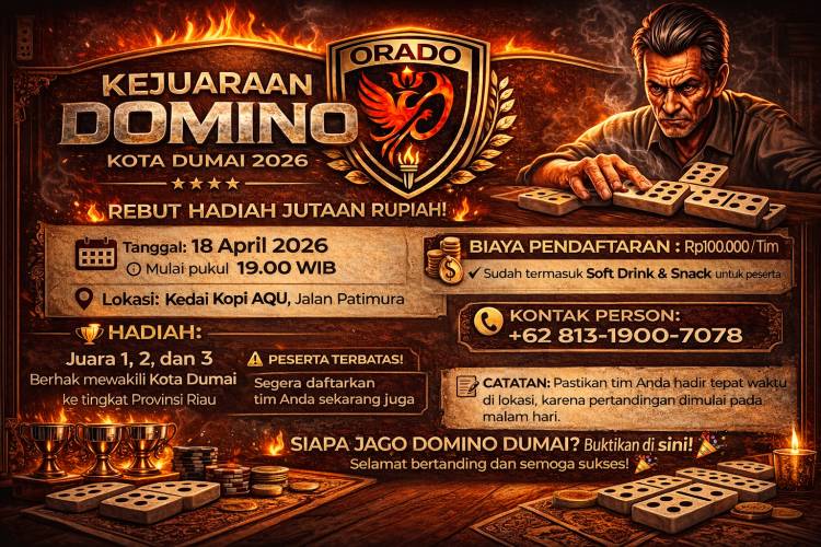 ORADO Dumai Gelar Kejuaraan Domino 2026, Hadiah Jutaan dan Seleksi Atlet Nasional