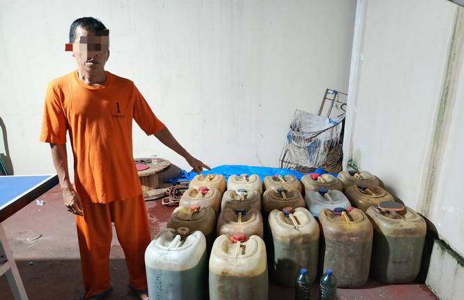 Polres Inhil Amankan Seorang Pelaku Penyalahgunaan BBM Subsidi di Enok