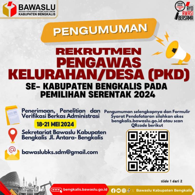 Bawaslu Bengkalis Rekrut 155 Pengawas Pilkada di Desa dan Kelurahan
