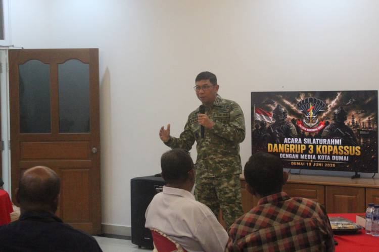 Dangrup 3 Kopassus Perkuat Sinergi dengan Media di Dumai