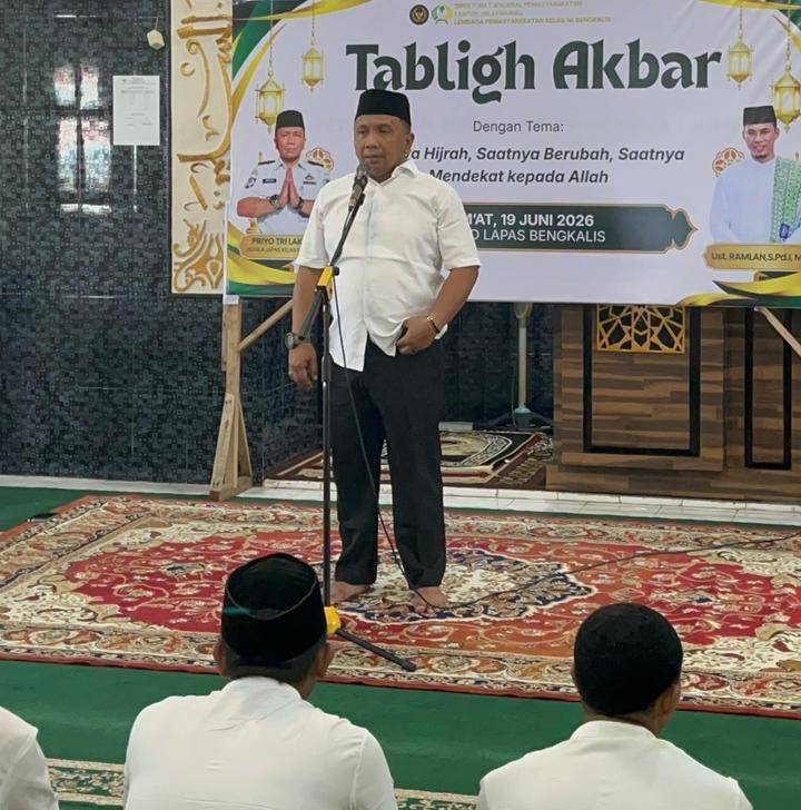 Sambut Tahun Baru Islam 1448 H, Lapas Bengkalis Gelar Tabligh Akbar untuk Warga Binaan