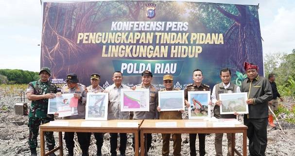 Dua Tersangka Perusakan Mangrove Ditangkap, Bupati Rohil Apresiasi Polda Riau