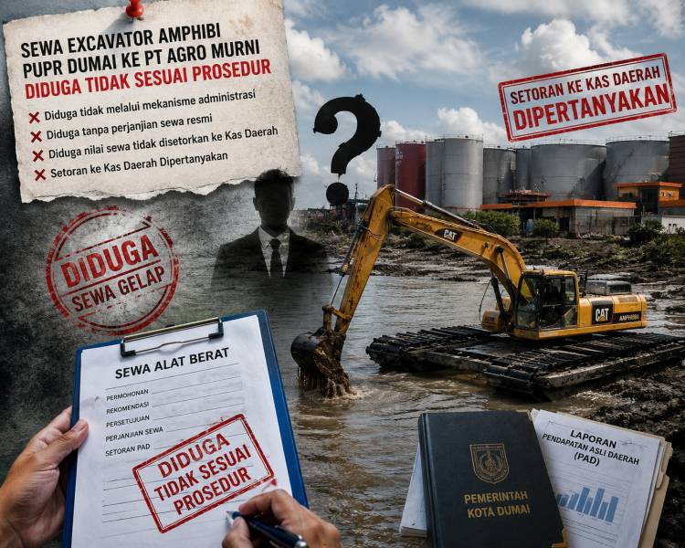 Sewa Excavator Amphibi PUPR Dumai ke Agro Murni Disorot, Setoran PAD Dipertanyakan