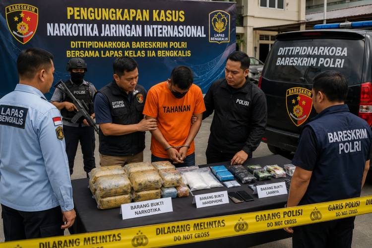 Lapas Bengkalis Bantu Bareskrim Bongkar Jaringan Narkotika Internasional dari Malaysia