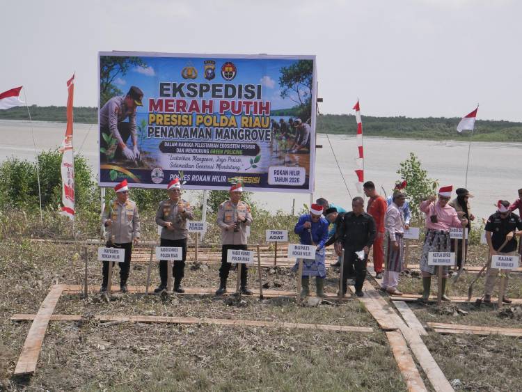 80 Persen Mangrove Rusak, Polda Riau Bergerak Selamatkan Pesisir Sinaboi
