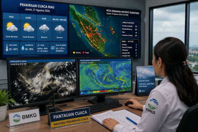 Cuaca Riau Diprakirakan Kondusif, 49 Hotspot Terpantau