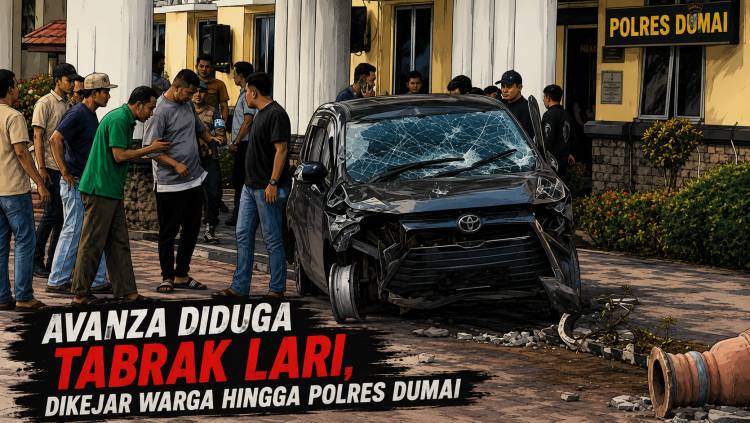 Avanza Diduga Tabrak Lari, Dikejar Warga hingga Polres Dumai