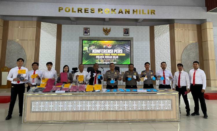 Polres Rohil Ungkap 48 Kasus Narkotika, 66 Tersangka Diamankan
