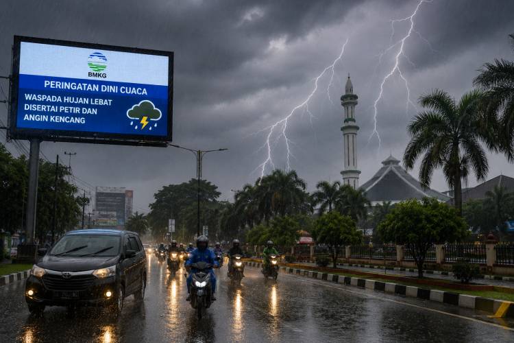 Cuaca Riau Hari Ini: BMKG Peringatkan Hujan Lebat dan Petir
