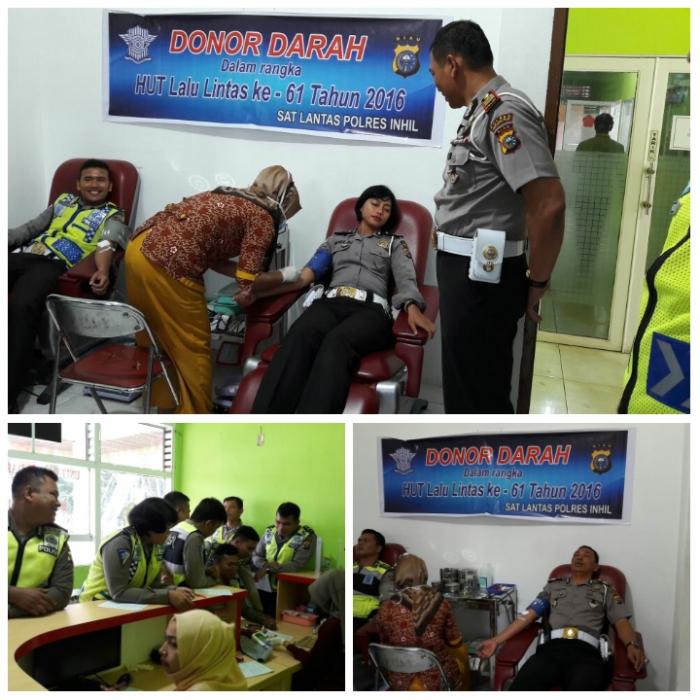 Satlantas Polres Inhil Gelar Donor Darah 