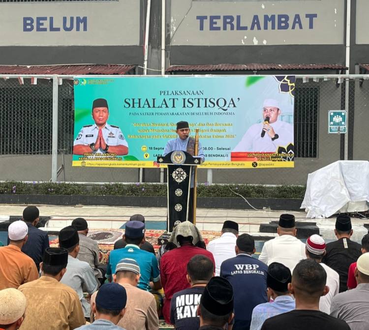 Lapas Bengkalis Gelar Shalat Istisqa, Mohon Hujan di Tengah Kekeringan