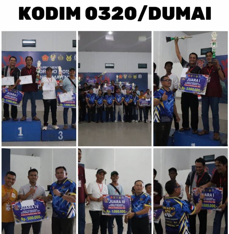 Tim PS3 Juara 1 Turnamen Domino Orado 101 Piala Panglima TNI di Dumai