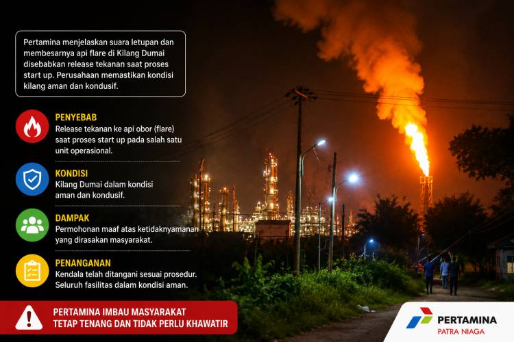 Warga Dumai Dikejutkan Suara Letupan Kilang, Pertamina Beri Penjelasan