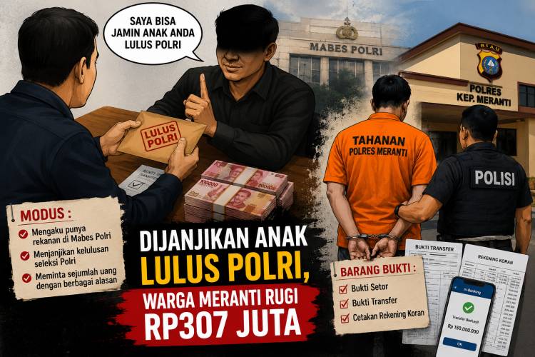 Modus Jaminan Lulus Polisi, Warga Meranti Rugi Rp307 Juta
