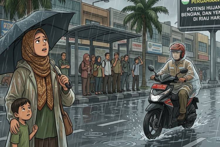 Kamis Ini, Hujan Lebat Berpotensi Terjadi di Tiga Kabupaten di Riau