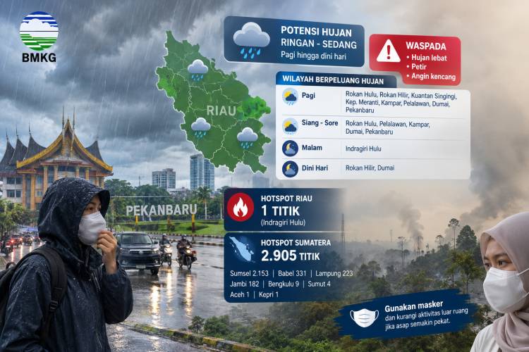 BMKG Ingatkan Potensi Petir dan Angin Kencang di Sejumlah Wilayah Riau