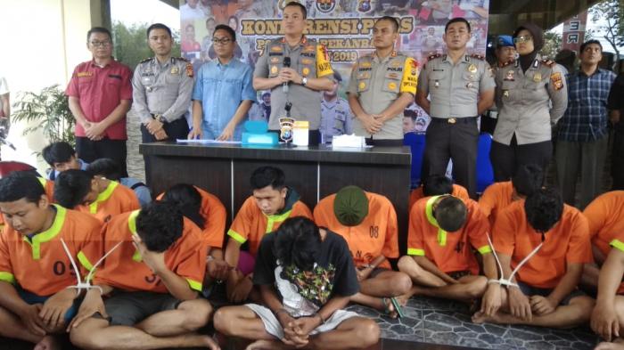 Keamanan Nataru, Polresta Pekanbaru Bekuk 18 Penjahat Jalanan